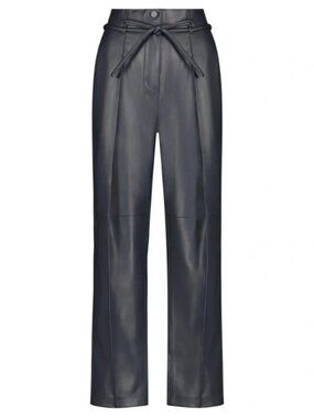 Mayson the Label Vegan Leather Pleat Front Tapered Pants in Periscope Size 14